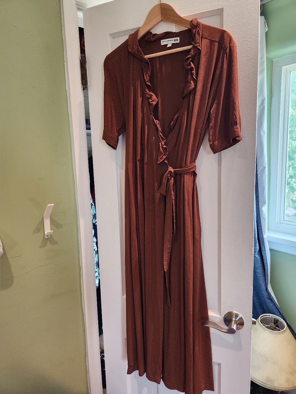 Ines De La Fressange Uniqlo Brown Polka Dot Midi Wrap Dress